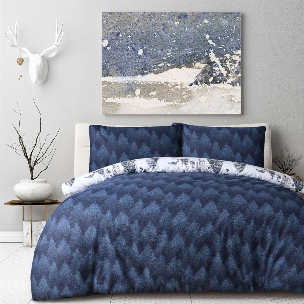 WINTER SCENE DUVET SET NAVY SG