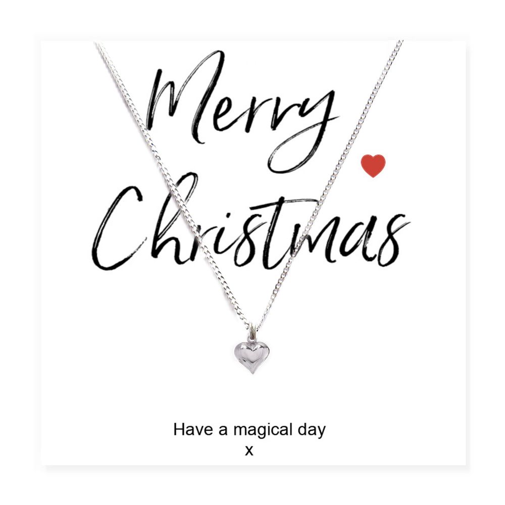 Mini Heart Necklace & Merry Christmas Card